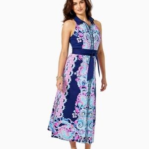Lilly Pulitzer Dress Novah Stretch Midi Collared Dress
